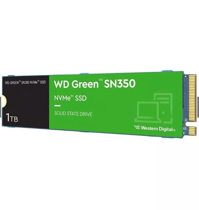 SSD M.2 NVMe 1TB Western Digital WD Green SN350 Velocidade de Leitura/Gravação até 2400/1850MB/s Gen3x4 WDS100T2G0