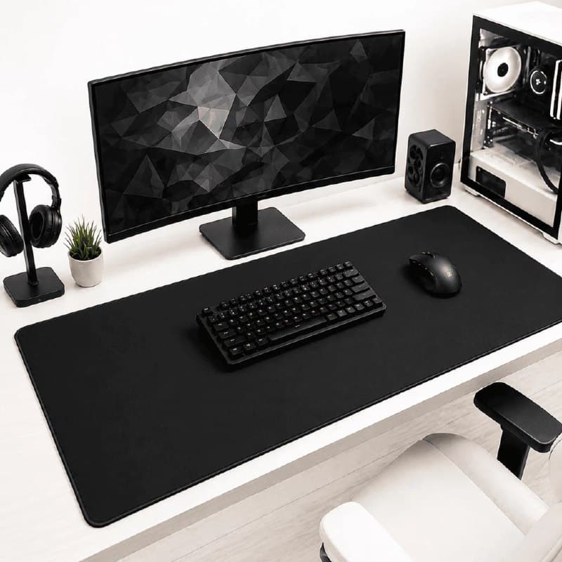 Mousepad Gamer Preto Sem Desenho Extra Grande 90 X 40 Cm