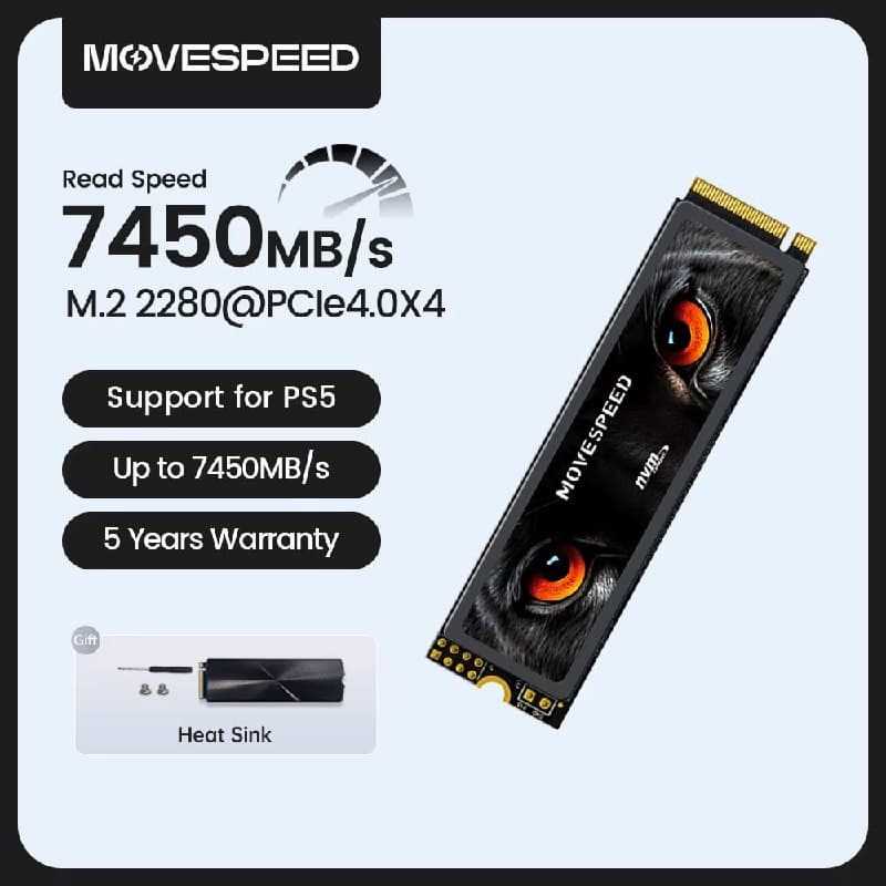 1TB Movespeed 7450 mb/s SSD nvme m.2 m2 pcie 4.0x4 2280 l