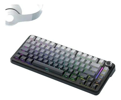 Teclado Mecânico F75 Sem Fio 75% Rgb Sea Reef Black