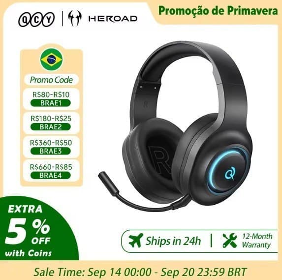 Headset Sem Fio Qcy Heroad V200