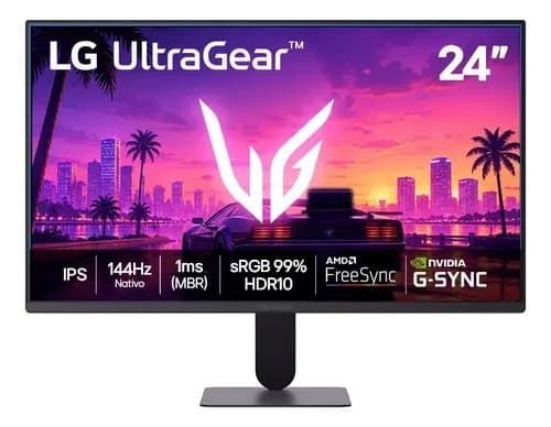 Monitor LG UltraGear 24G411B-B 24", FHD, 144Hz (Nativo), 1ms (MBR), NVIDIA G-SYNC, AMD FreeSync, HDR10