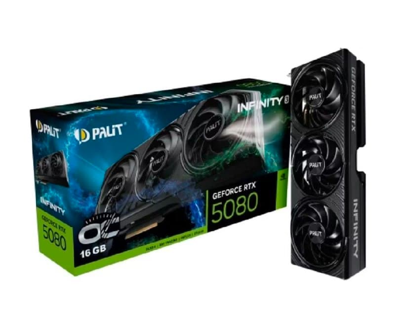 Placa de Video GeForce NVIDIA PALIT RTX5080 16GB INFINITY 3 OC 3X - 256 BITS