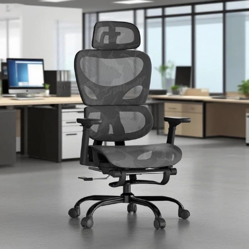 YESOP Cadeira De Escritório Ergonômica Com Apoio Lombar E De Pernas Assento Zero Gravity Cor Preto