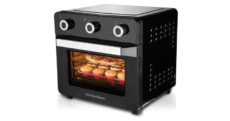 Forno Elétrico Hamilton Beach de 20L Com Air Fryer e Grill Preto