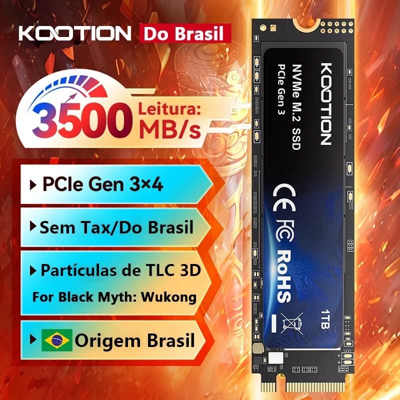 SSD NVME 512GB KOOTION M.2 Gen3 Pcie 3.0