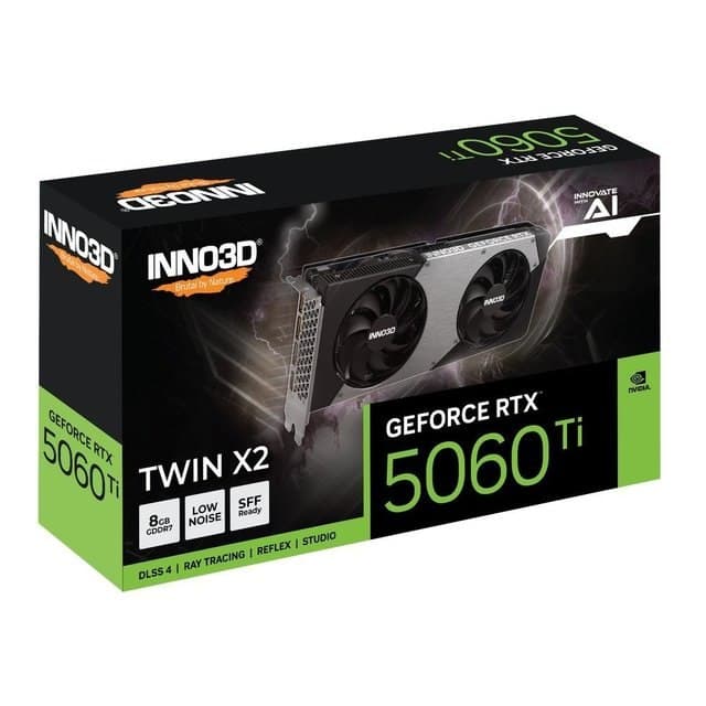Placa de Video GeForce NVIDIA INNO3D RTX 5060 Ti 8GB TWIN X2 GDDR7 N506T2-08D7-193075N