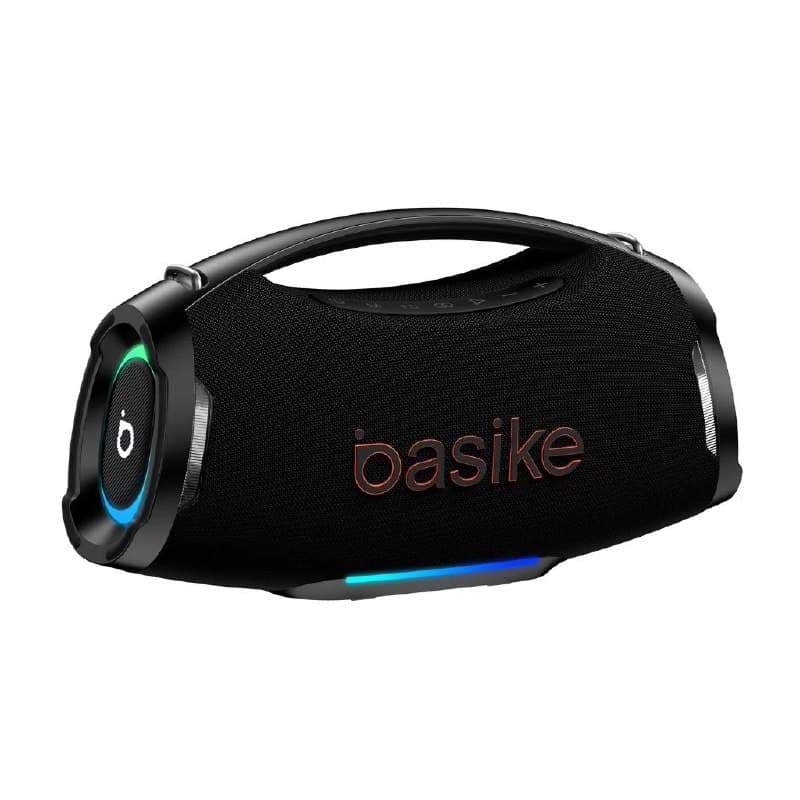 Caixa de Som Portátil Basike Bluetooth 200W Graves Fortes 18000mAh IPX6 À Prova D'água RGB e TWS