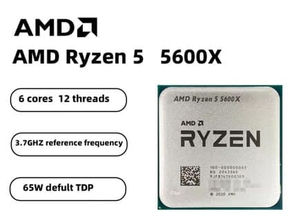 Processador AMD Ryzen 5 5600X, 6-Core, 12-Threads, 3.7GHz (4.6GHz Turbo), Cache 35 MB, AM4 Novo (Sem Caixa ou Cooler)