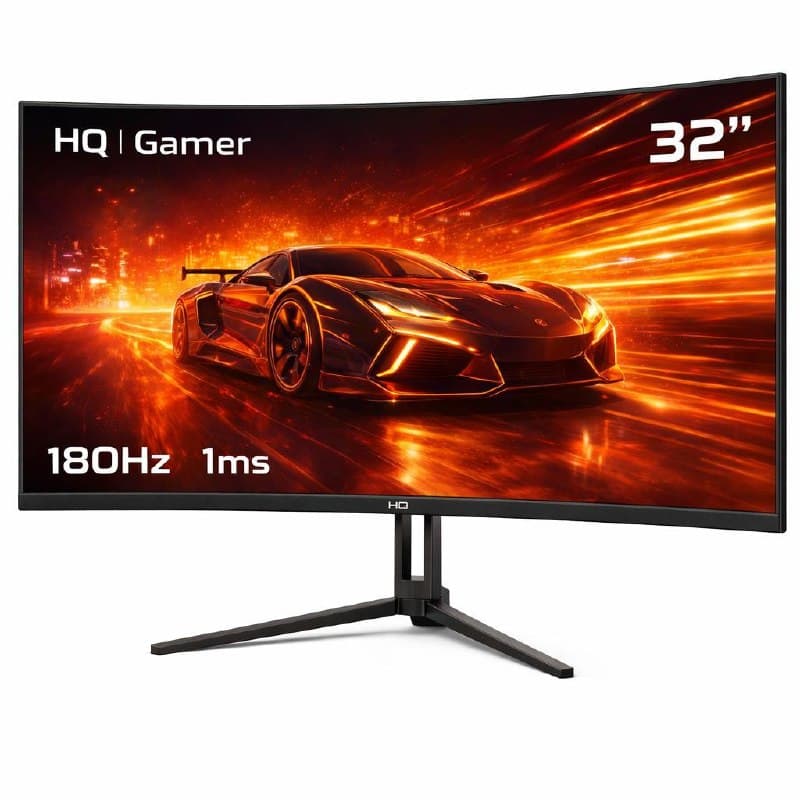 Monitor Gamer HQ Ultra 32" Curvo 1ms, 180Hz, Quad HD (QHD) - 2560x1440, AMD FreeSync, HDMI, DP, HQ32C180