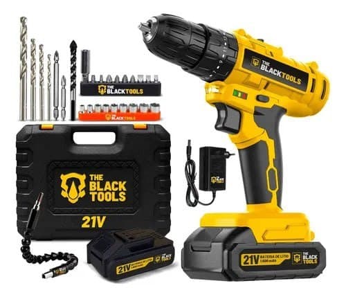 Parafusadeira Furadeira De Impacto A Bateria 21V 3/8” Bivolt