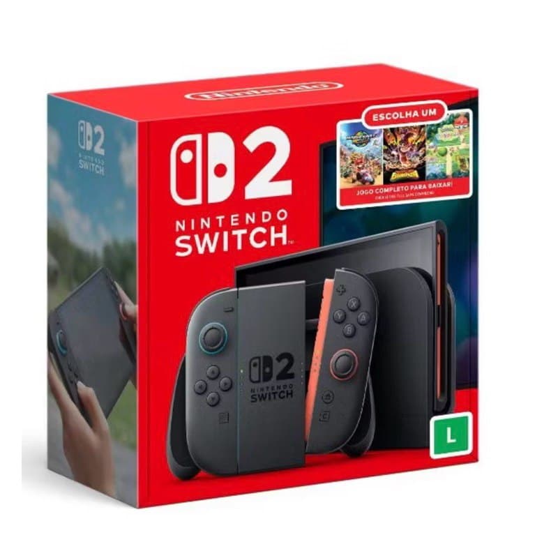Console Nintendo Switch 2, 256Gb, Preto, Azul e Vermelho