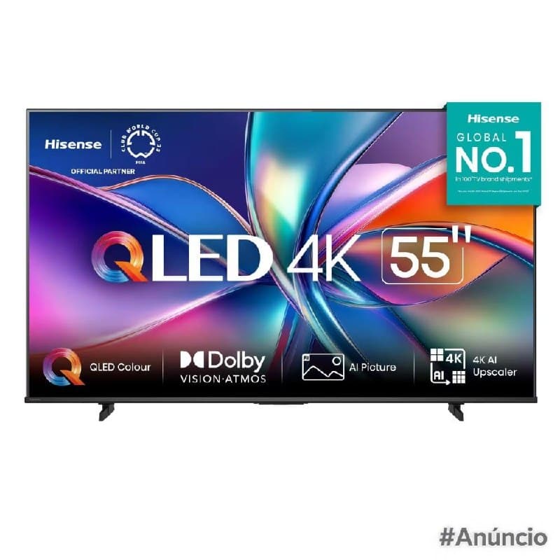 Smart TV 55 4K UHD QLED 55Q6QV HDR10 Dolby Atmos Vidaa U9 Hisense