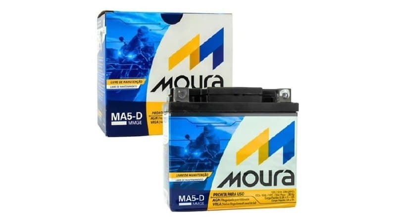 Bateria Moura Ma5-d Para Moto Titan Fan Biz Bros Fazer Direito 12v