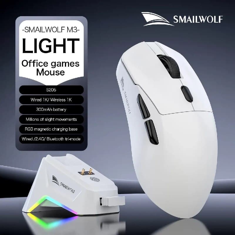 2x Mouse Gamer Sem Fio Smailwolf M3 Tri Mode