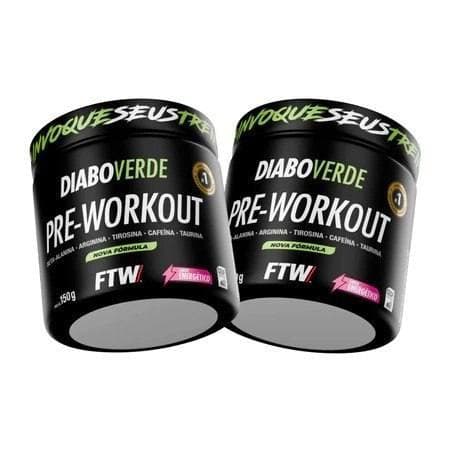 Kit 2x Pré Treino Diabo Verde Pre-Workout 150g Ftw (Vários sabores)