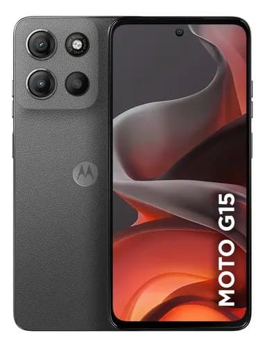 Smartphone Motorola Moto G15 - 256GB 4GB Ram+8GB Ram Boost e Camera 50mp Com Ai E Night Vision Bateria De 5200 Mah Tela Fhd+ 6.7 Com Superbrilho Nfc - Grafite
