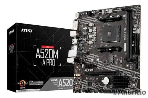 Placa-mãe Msi A520m-a Pro Amd Am4 Matx Ddr4 Preto Preto