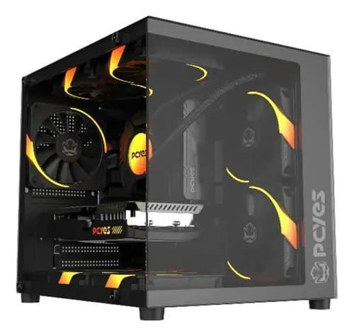 Gabinete Gamer Pcyes Forcefield Mini Black Vulcan - Gffmnbv