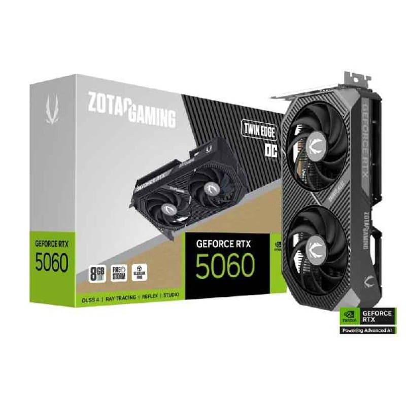 Placa de Vídeo NVIDIA GeForce Zotac Gaming RTX 5060 8GB Twin Edge Oc GDDR7