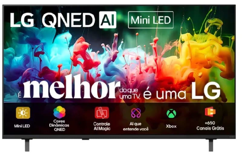 Smart TV 4K 50" LG QNED Mini LED AI QNED70 2026 Processador α7 Ger9 HDR10 Xbox Bluetooth Wi-Fi AI Search Google Gemini Integrados webOS 26 - 50QNED70BSA