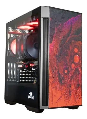 Gabinete Gamer Redragon Infernal Dragon Strafe Preto e Vermelho