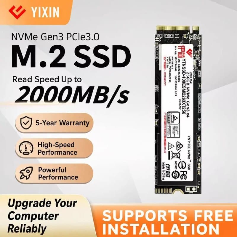 YIXIN SSD M.2 NVME M.2 PCIe 3.0 gen3 2000Mbp/S