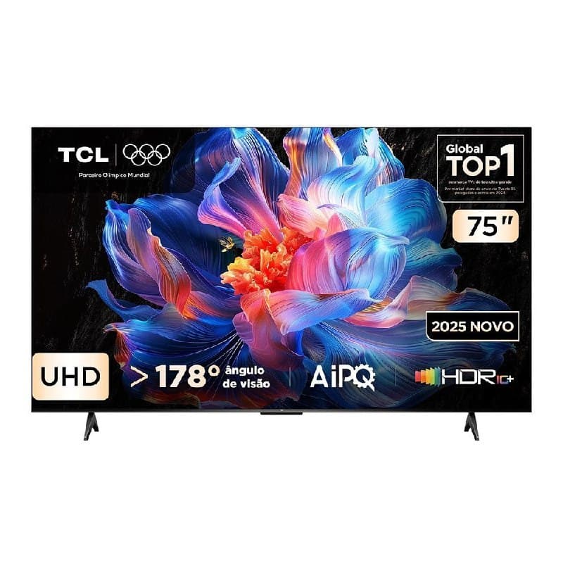 Sm⁠art Tv 75 Pole⁠gadas 4K 75⁠P6k Goo⁠gle Tv Hd⁠r10 Proce⁠ssador Aipq Tcl