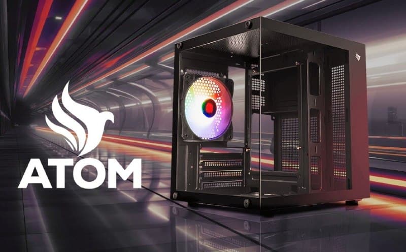Gabinete Gamer Aquário Pichau Atom, Mini-Tower, Lateral de Vidro, Com 1 Fan, Preto, PG-ATOM-BK