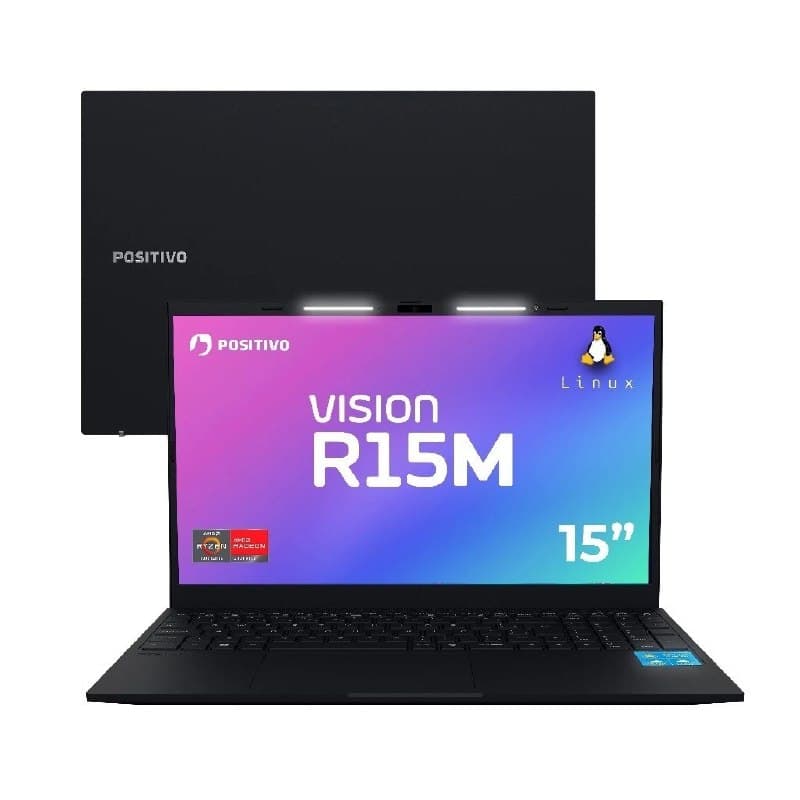 Notebook Vision R15M AMD Ryzen 5-5625U Linux 16GB RAM 512GB SSD Wi-Fi 6 15” IPS