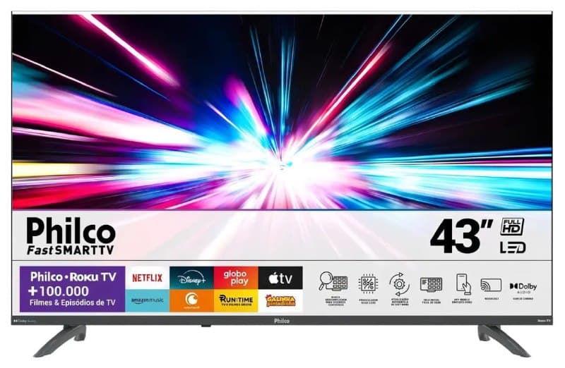 Smart Tv 43 Philco Led Roku Tv Dolby Audio Ptv43va4regb