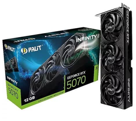 Placa de Video GeForce NVIDIA PALIT RTX5070 12GB INFINITY 3 GDDR7 NE75070019K9-GB2050S