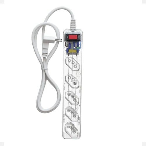 iCLAMPER Energia 5 Tomadas LCF Transparente Filtro de Linha e Protetor Elétrico DPS Bivolt