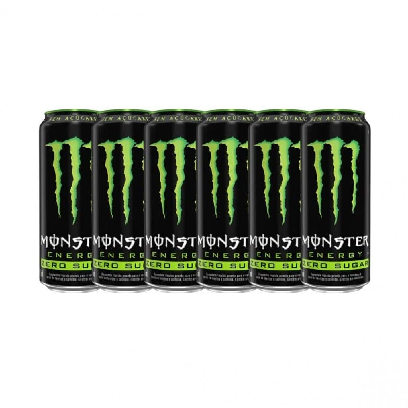 Kit com 6 Energético Zero Açúcar Monster 473ml