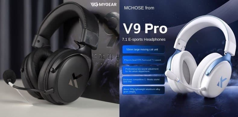 Headset Mchose V9 Pro Gaming Headset PRETO