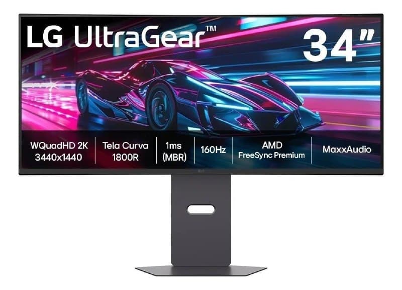 Monitor Gamer, LG UltraGear™, Curvo 34", QuadHD, 2K UltraWide, 160Hz, HDR10