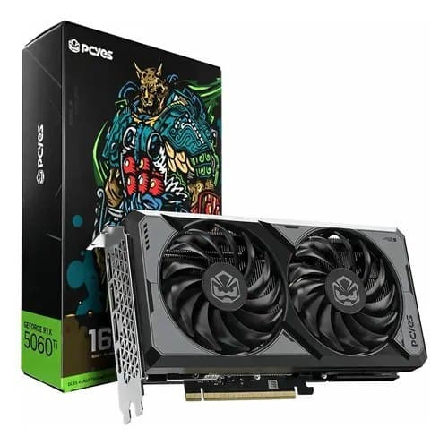 Placa De Vídeo Pcyes RTX 5060 Ti 16GB Gddr7 128 Bits Preta