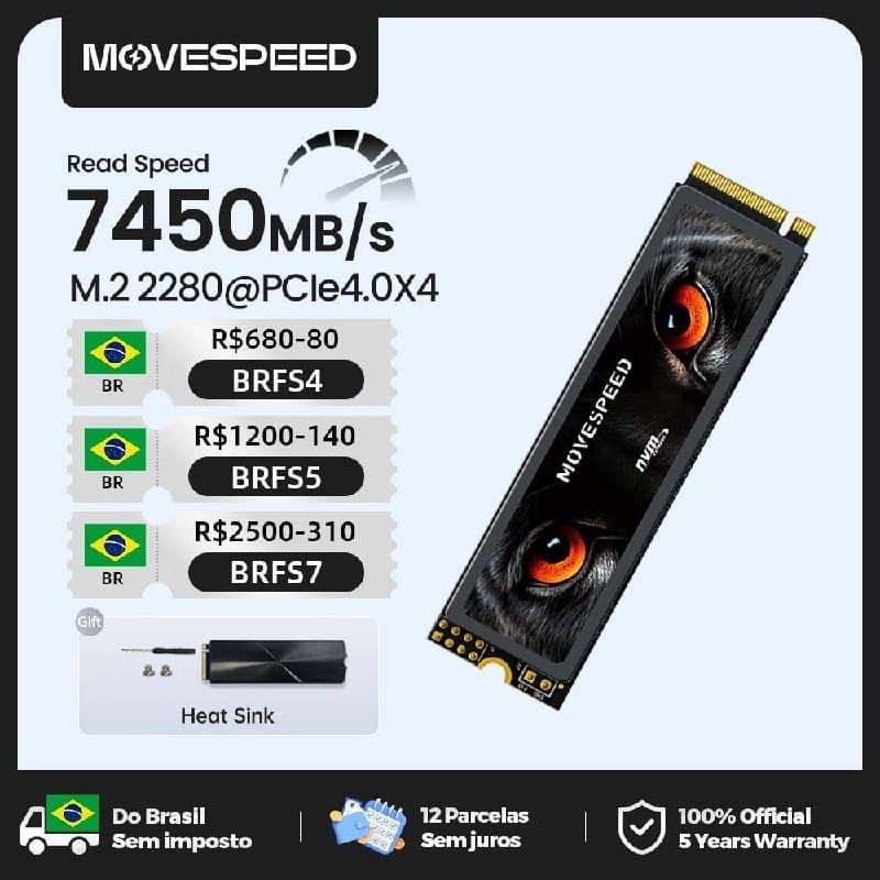 1TB Movespeed 7450 MB/s ssd nvme m.2 2280