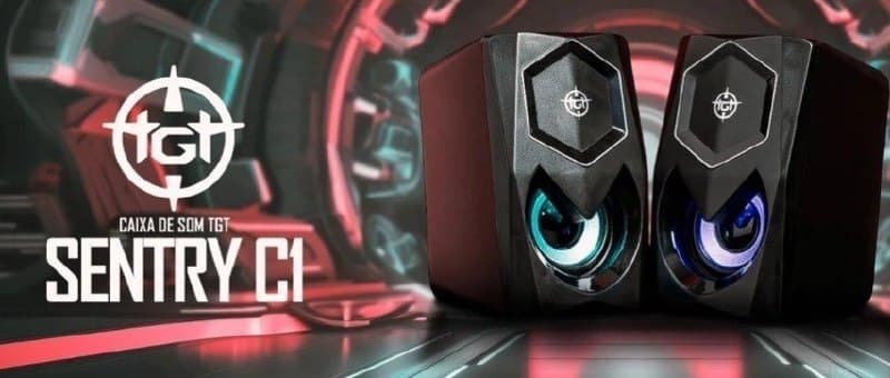 Caixas de Som Para Pc Tgt Sentry, Rainbow, 2x3W Rms, Preto