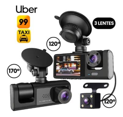 Câmera Veicular iCarbonX 3 Lentes 1080p