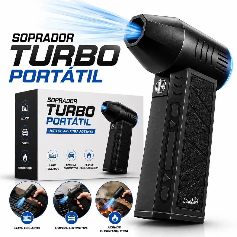 Soprador De Ar Turbo Portatil Sem Fio 200W 6000mAh