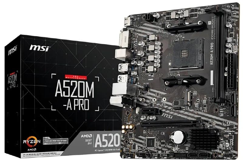 Placa-mãe Msi A520m-a Pro Am4 Matx Ddr4 Hdmi Dvi M.2