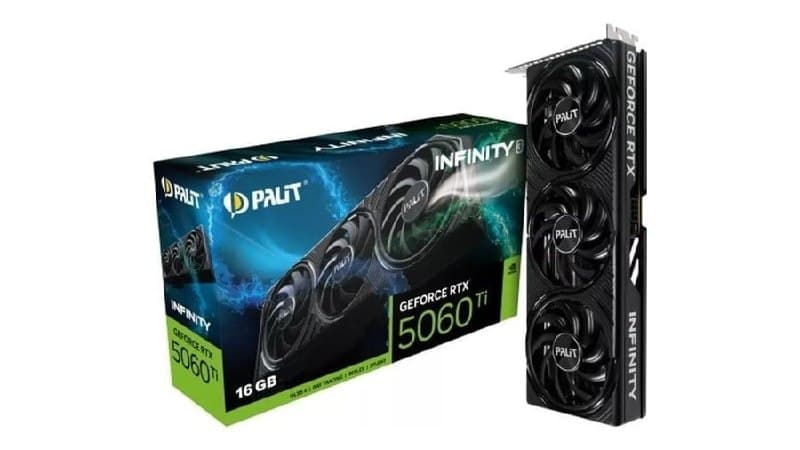Placa de Vídeo Palit RTX 5060 Ti 16GB GDDR7 Ray Tracing 8K