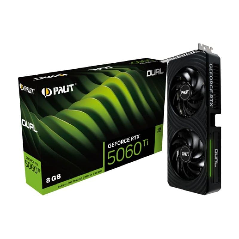 Placa de Video GeForce NVIDIA PALIT RTX5060TI 8GB DUAL GDDR7 NE7506T019P1-GB2062D