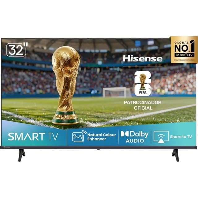 Smart TV Hisense DLED HD 32" 32A4NV Processador AI HDR10 Alexa Google Home