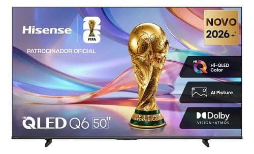 Smart Tv Hisense Hi-Qled 4K 50" polegadas com Processador Ai, Dolby Vision Atmos e Compatibilidade Alexa 50Q6qv