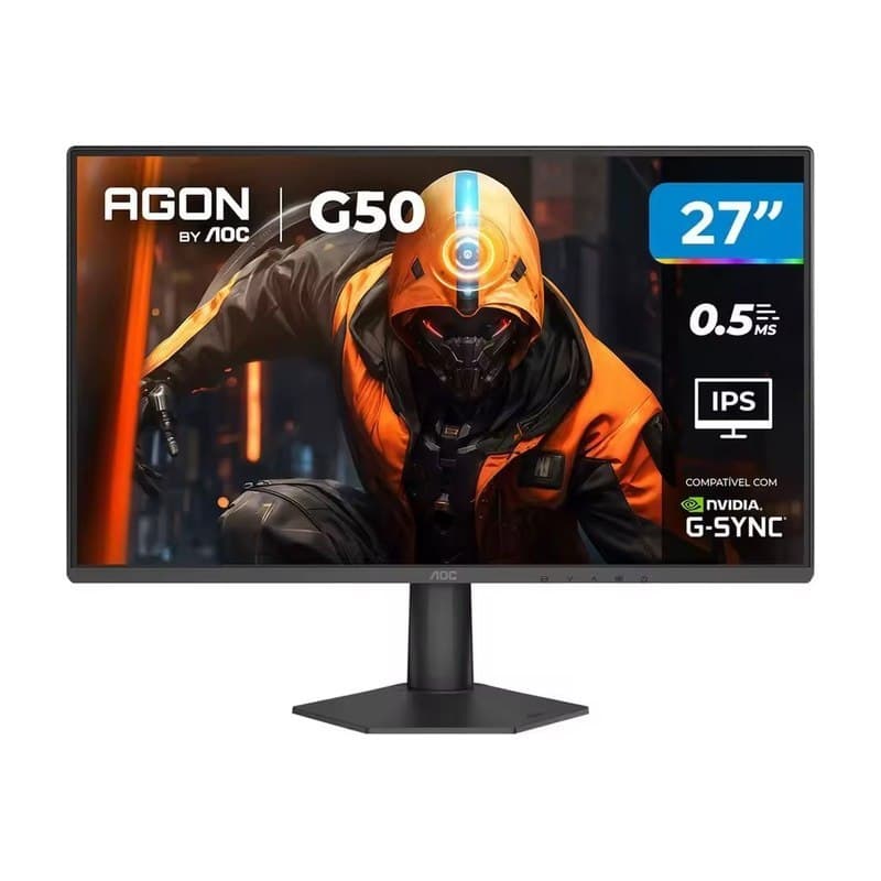 Monitor Gamer AOC 27" Full HD 144Hz Agon G50 IPS 0,5ms 27G50F/57 HDMI DisplayPort G-Sync - Bivolt