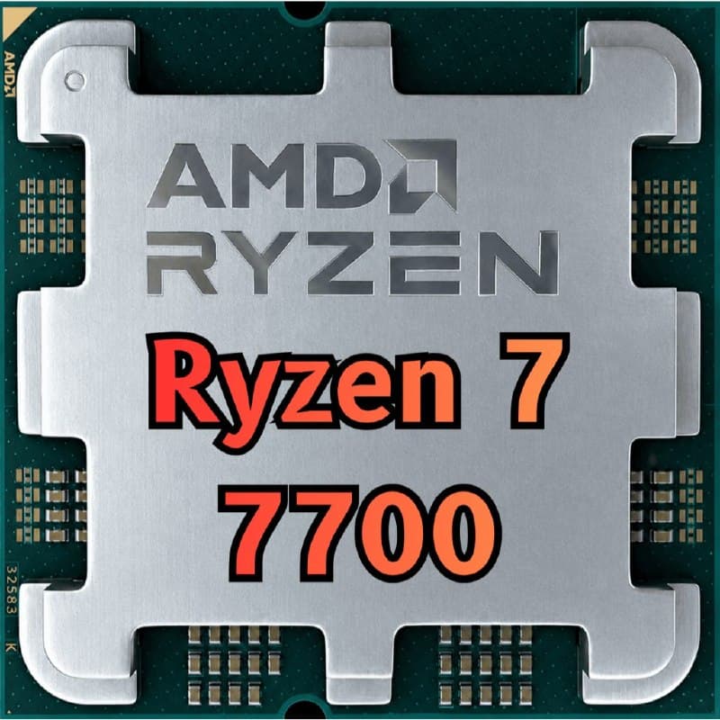 Processador AMD Ryzen 7 7700, 3.8GHz (5.3GHz Max Turbo), Cache 40 MB, 8 Núcleos, 16 Threads, AM5, Com Vídeo Integrado