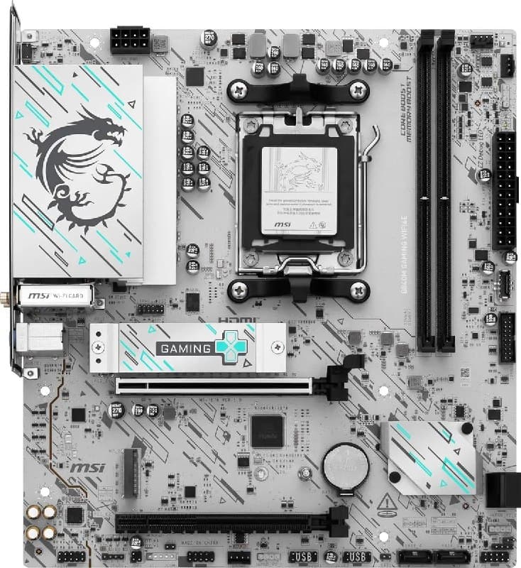 Placa Mãe Msi B840m Gaming Wifi6e Am5 2xddr5 Amd B840 Matx Cor Branco