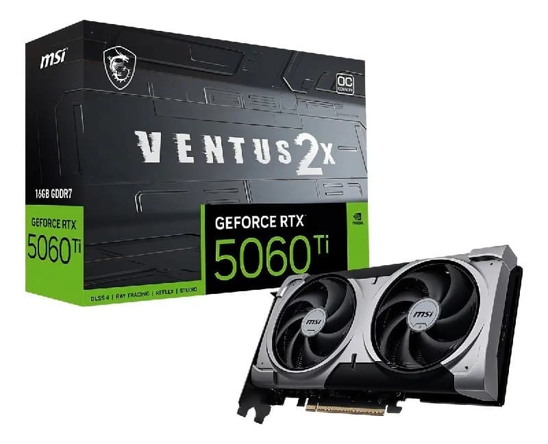 RTX 5060 TI 16GB Placa De Video Msi RTX5060TI Ventus 2x Oc Plus 16gb Gddr7 - 912-v535-027